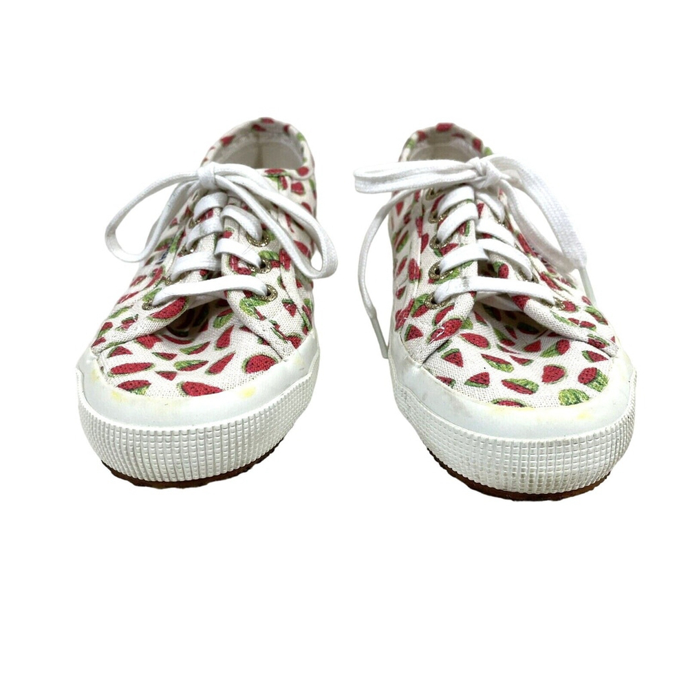 Superga Watermelon Print Low Top Linen Cotton Lace-Up Casual Sneakers Sz 6 - Picture 3 of 9